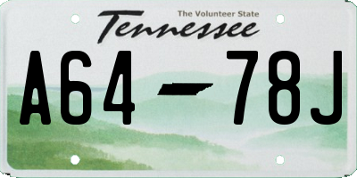 TN license plate A6478J