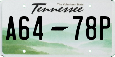 TN license plate A6478P