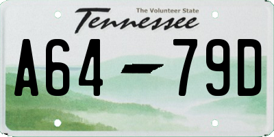 TN license plate A6479D