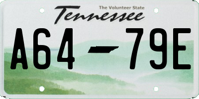 TN license plate A6479E