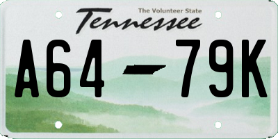 TN license plate A6479K