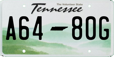 TN license plate A6480G