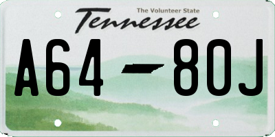 TN license plate A6480J