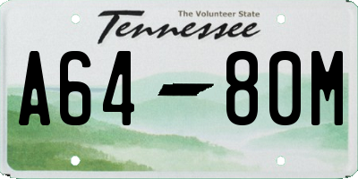 TN license plate A6480M