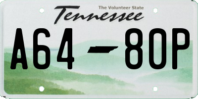 TN license plate A6480P