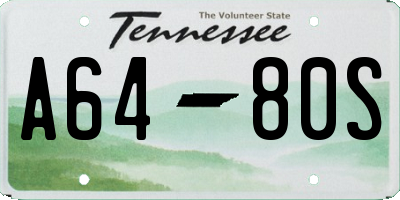 TN license plate A6480S