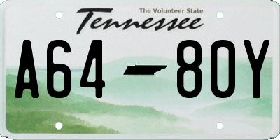 TN license plate A6480Y