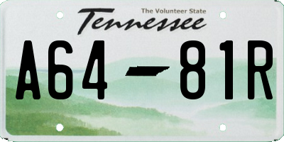 TN license plate A6481R