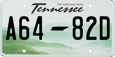 TN license plate A6482D