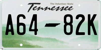 TN license plate A6482K
