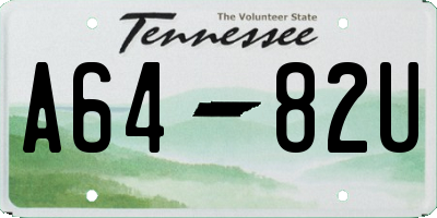 TN license plate A6482U
