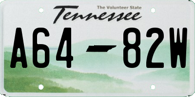 TN license plate A6482W
