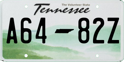 TN license plate A6482Z