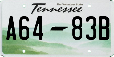 TN license plate A6483B
