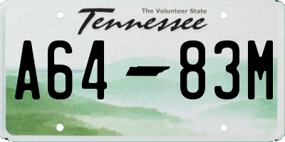 TN license plate A6483M