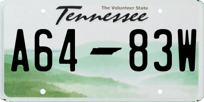 TN license plate A6483W
