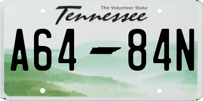 TN license plate A6484N