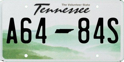 TN license plate A6484S