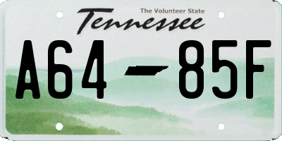 TN license plate A6485F