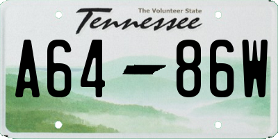TN license plate A6486W