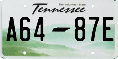 TN license plate A6487E
