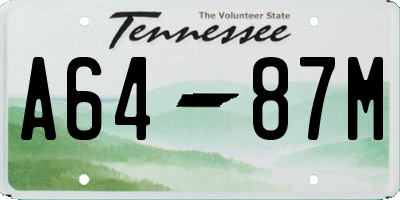 TN license plate A6487M
