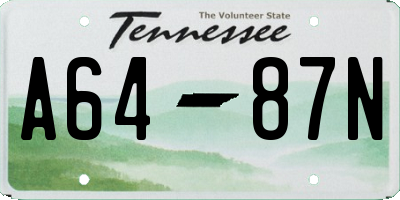 TN license plate A6487N
