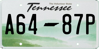 TN license plate A6487P