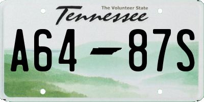 TN license plate A6487S