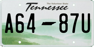 TN license plate A6487U