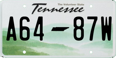 TN license plate A6487W