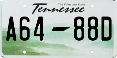 TN license plate A6488D