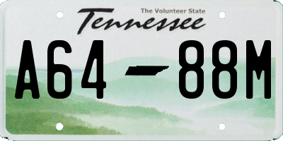 TN license plate A6488M