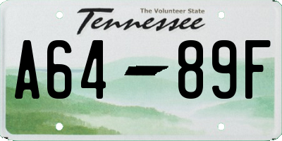 TN license plate A6489F