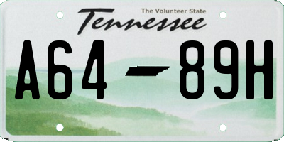 TN license plate A6489H