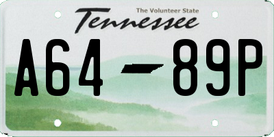 TN license plate A6489P