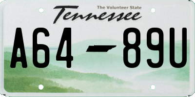 TN license plate A6489U