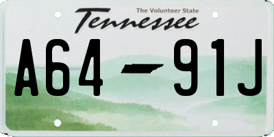 TN license plate A6491J