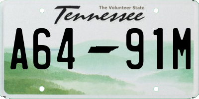 TN license plate A6491M