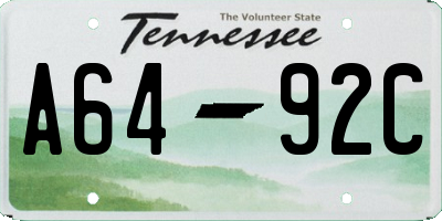 TN license plate A6492C