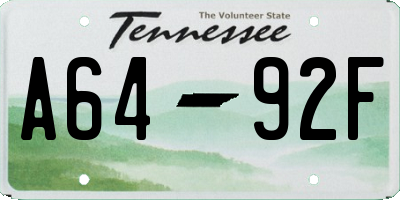 TN license plate A6492F