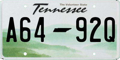 TN license plate A6492Q