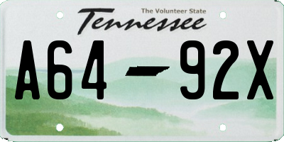 TN license plate A6492X
