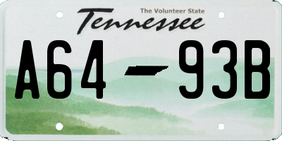 TN license plate A6493B
