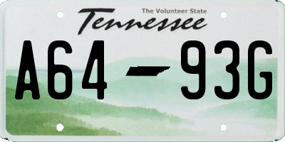 TN license plate A6493G