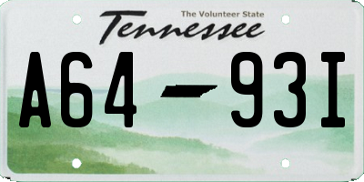 TN license plate A6493I