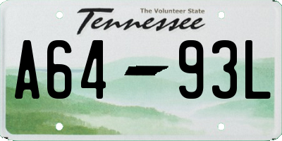 TN license plate A6493L