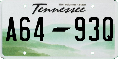 TN license plate A6493Q
