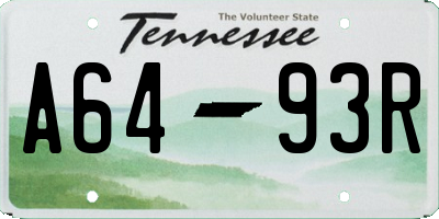 TN license plate A6493R