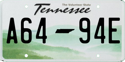 TN license plate A6494E